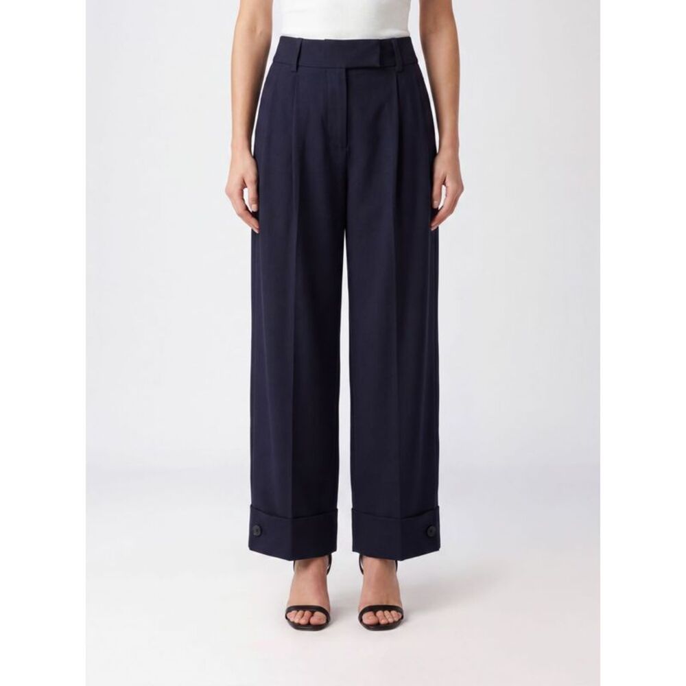 Giorgio Armani Women Giorgio Armani High-Waisted Virgin Wool Palazzo Trousers